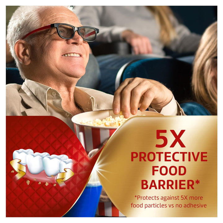 Poligrip Power Max Power Hold plus Seal Denture Adhesive Cream, Denture Cream for Secure Hold and Food Seal, Flavor Free - 2.2 oz