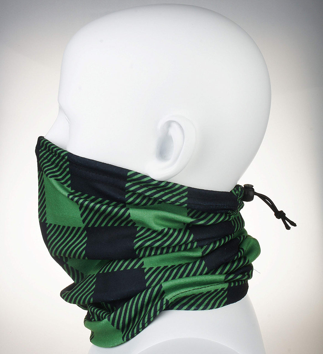 VIVIAN & VINCENT 2 Pack Winter Neck Warmer Gaiter Ski Fleece Warm Windproof Face Scarf Cover Mask for Snowboard Red Snowflake and Buffalo Plaid Black Green