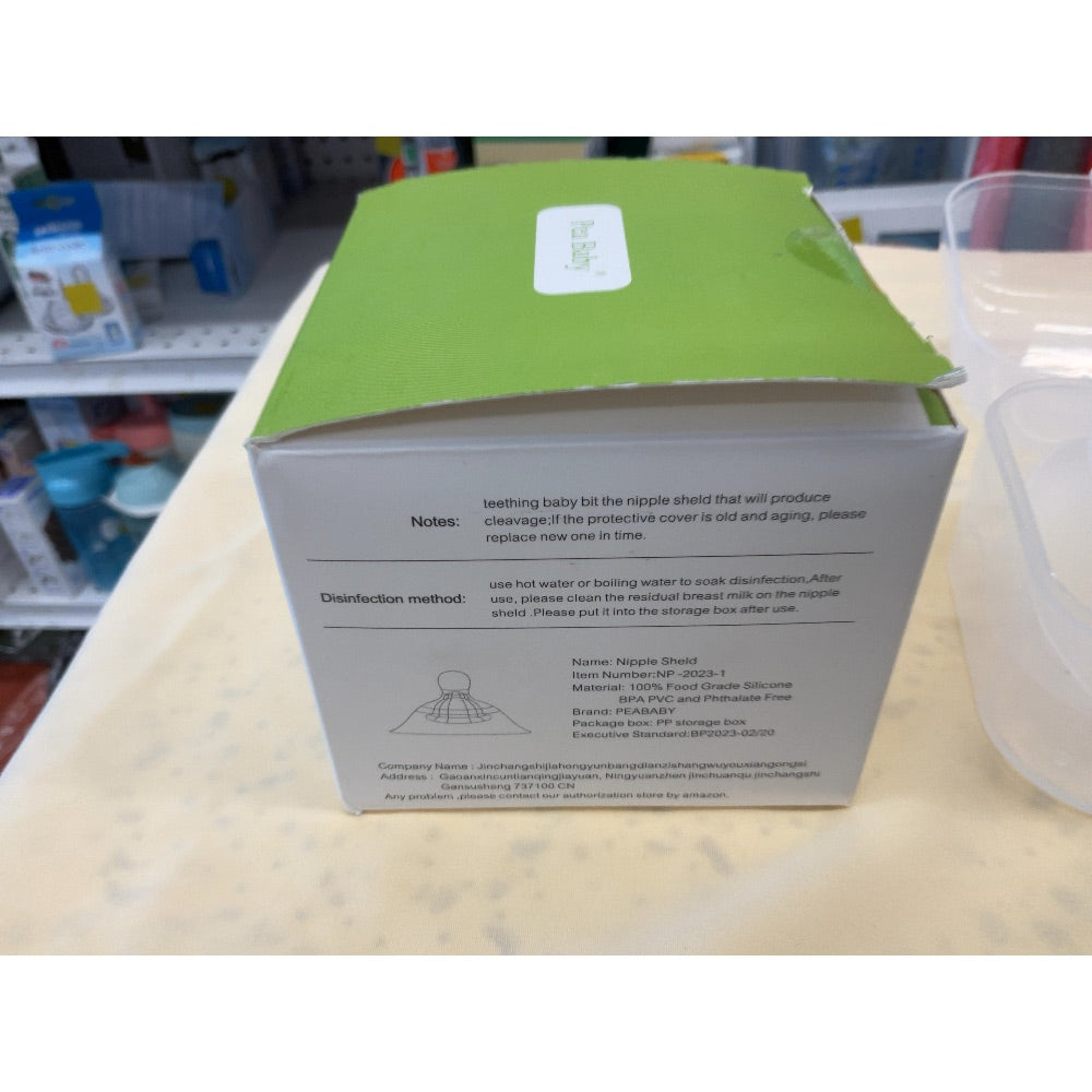 Pea Baby Nipple Shield with Storage Box - 100% Food Grade Silicone, BPA Free