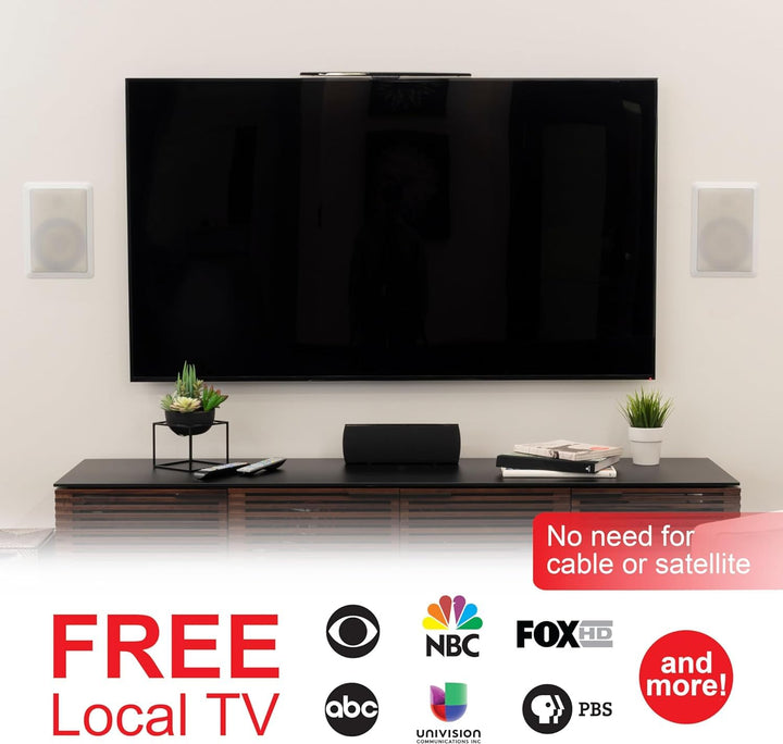 GE Hover Amplified HD Digital TV Antenna, Long Range Smart TV Antenna, Easy Mount on Top Design, Supports 4K 1080P HDTV VHF UHF, Indoor Amplified Signal Booster, 5ft Coax HDTV Cable/AC Adapter, 37075