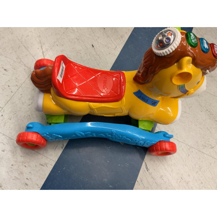 Ride-On Pony - Yellow, Red Seat, Blue Base, Interactive