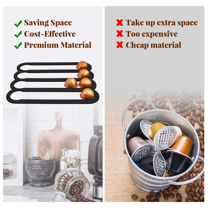 Beeveer 2 Pcs Home Magnetic Coffee Pod Holder for Capsules Coffee Magnetic Capsule Organizer Kitchen Capsule Organizer Suitable to be Mounted on the Fridge Walls or Under Cabinets