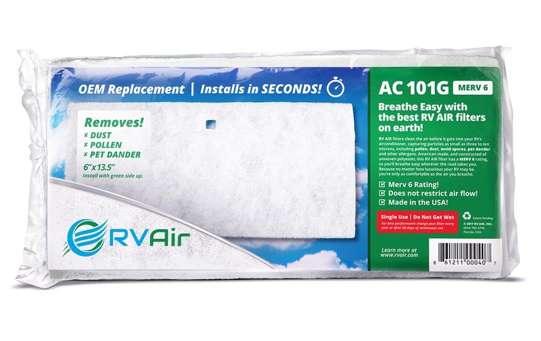 RV AC Filter - Air Conditioner Replacement - Travel Trailer Accessories - Air Cleaner for Camper - RV Vent - Easy To Install -13.75 x 7.375 x 0.75 in (1 Filter for AC 101G)
