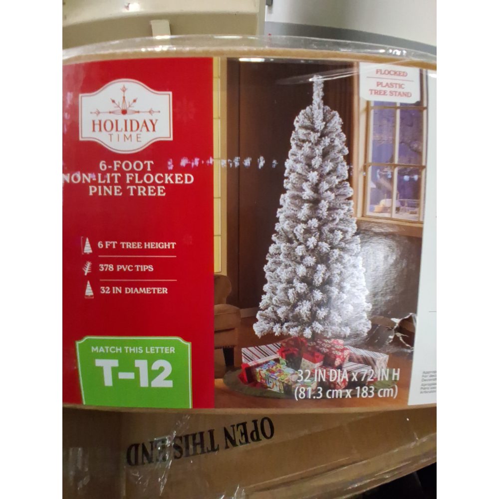 Holiday Time 6Ã¢â‚¬â„¢ Non-Lit Flocked Pine Tree Classic Style Christmas Tree