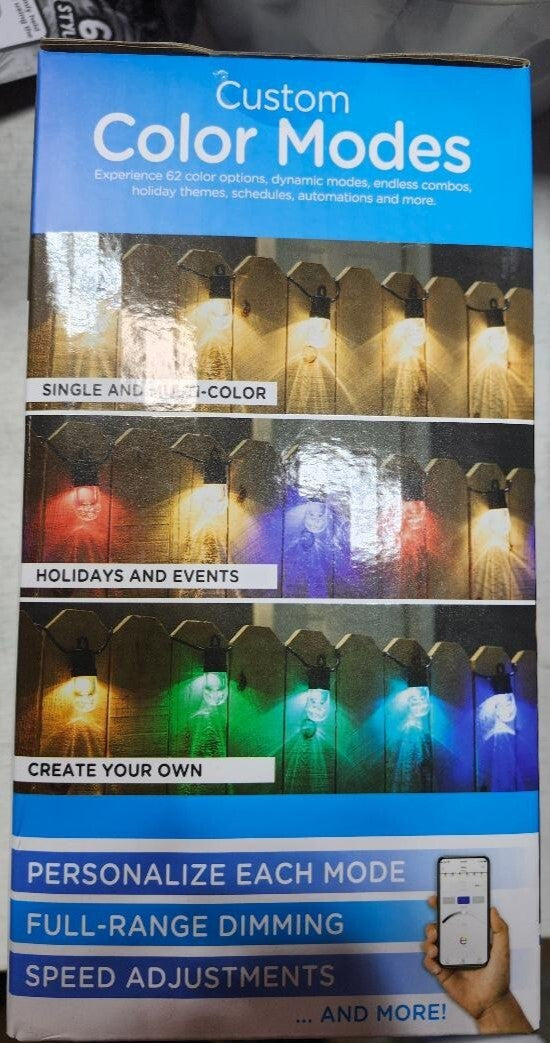 NEW Enbrighten 10 Bulb LED Wi-Fi Color Changing Outdoor Cafe String Lights Black