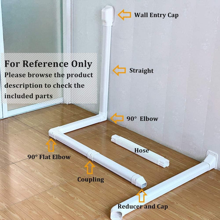 Ductless minsplit 3" decorative Inside/Outide Corner PVC AC Line Set Cover Kit Accessories for Ductless Mini Split Air Conditioners Central AC and Heat Pump Systems