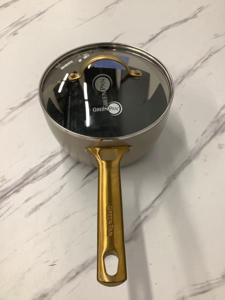GreenPan Little Pot with Lid - Gold Handle Retail $45.00