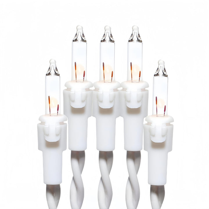 JinBest 200 Clear Bulbs White Wire Christmas Lights, Commercial Grade Decorative Lighting String Pack of 2 Sets 100 Light, for Indoor Outdoor Party, Garden, Patio.