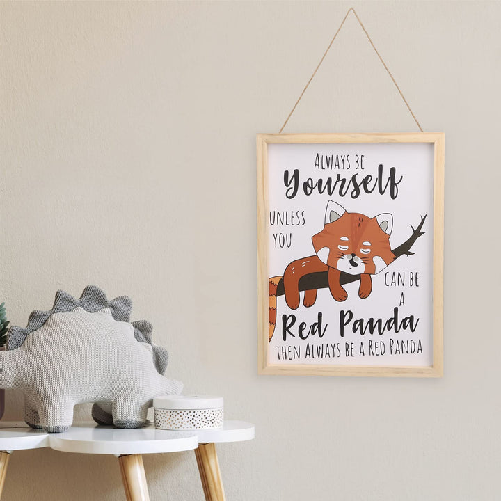 Fox Wooden Signs Wood Listing Hanging for Bathroom Home Wall Decoration Sign Picture Wall Art Decor for Home Office Gifts