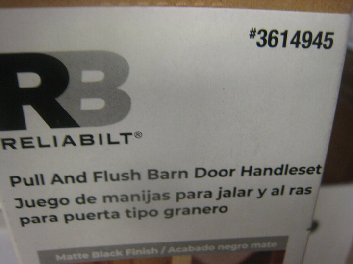 RELIABILT Pull & Flush Barn Door Handleset #3614945 Matte Black 11.5" Long