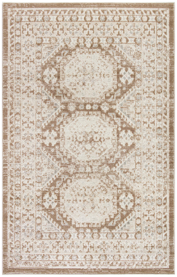 Nourison Home Serenity Home Ivory Mocha 3'11" x 5'11" Area Rug - Easy Clean, Non Shedding, Bed Room, Living Room, Dining Room, Kitchen (4' x 6') Retail $29.99