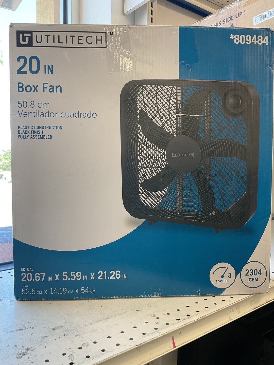Utilitech 20-in 3-speed Box Fan Retail $80.49