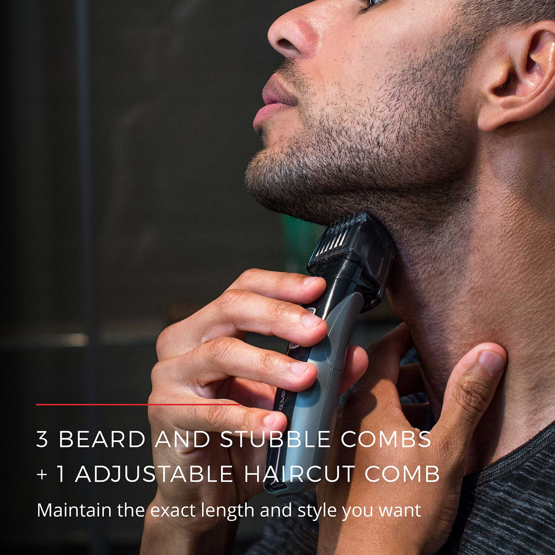 Remington Head to Toe Advanced Rechargeable Powered Body Groomer Kit, Beard Trimmer (10 Pieces), 6.3 Inch, Black Retail $37.99