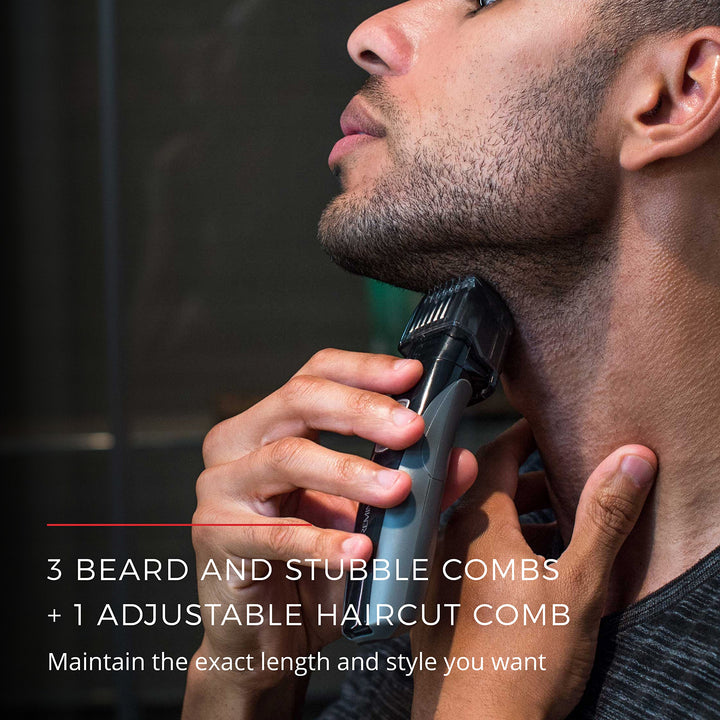 Remington Head to Toe Advanced Rechargeable Powered Body Groomer Kit, Beard Trimmer (10 Pieces), 6.3 Inch, Black Retail $37.99