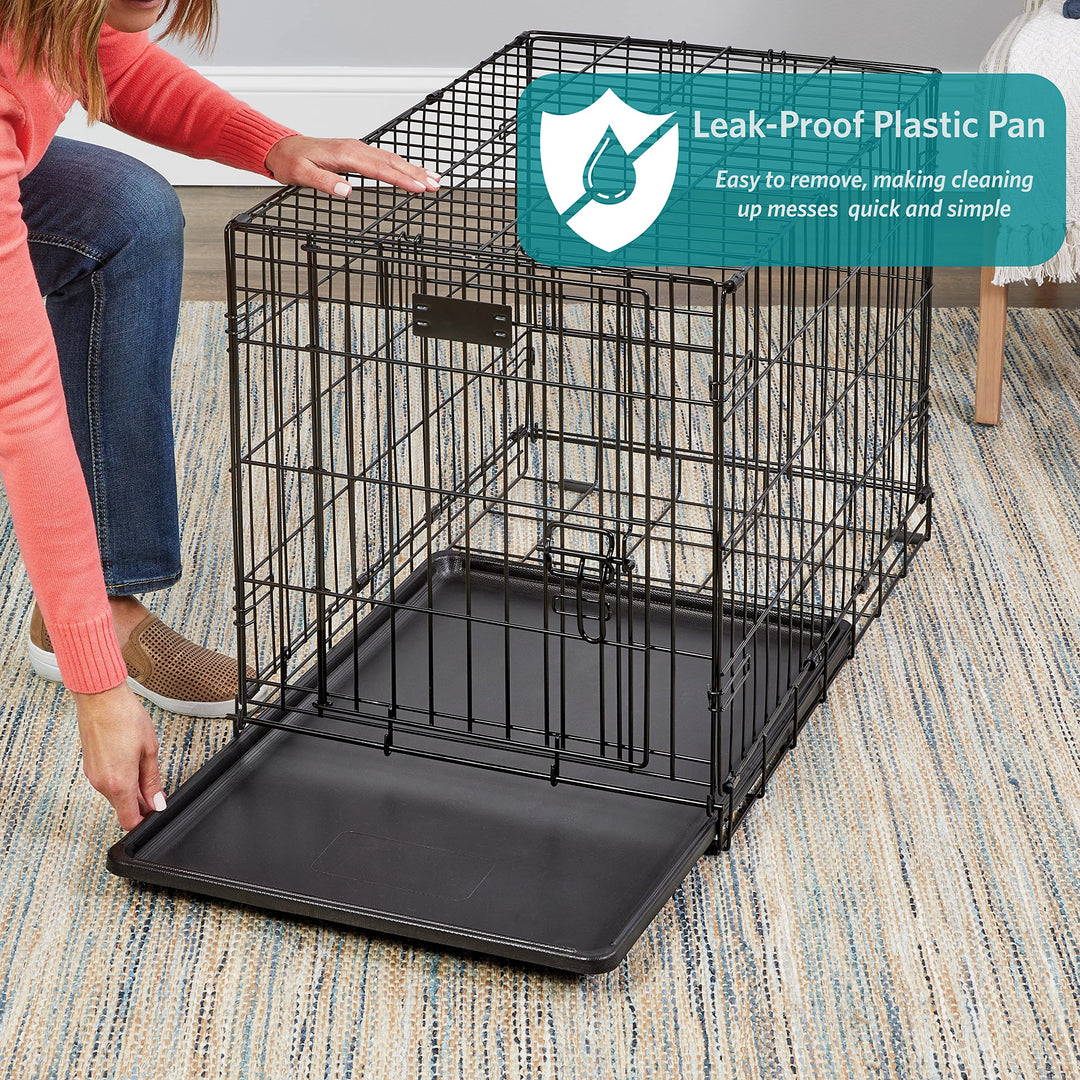 MidWest Homes for Pets 24-Inch iCrate for Small Breeds, 12-20 lbs, Double Door Folding Dog Crate with Divider Panel, Leak-Proof Tray & Secure Latches, Portable, Durable & Easy to Assemble Retail $27.29