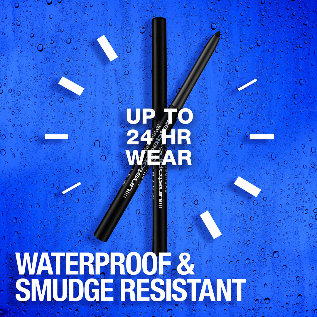 Maybelline Unstoppable Waterproof Mechanical Brown Eyeliner Pencil, Easy to Apply, Smooth Glide, Up to 24 Hour Wear, Cinnabar