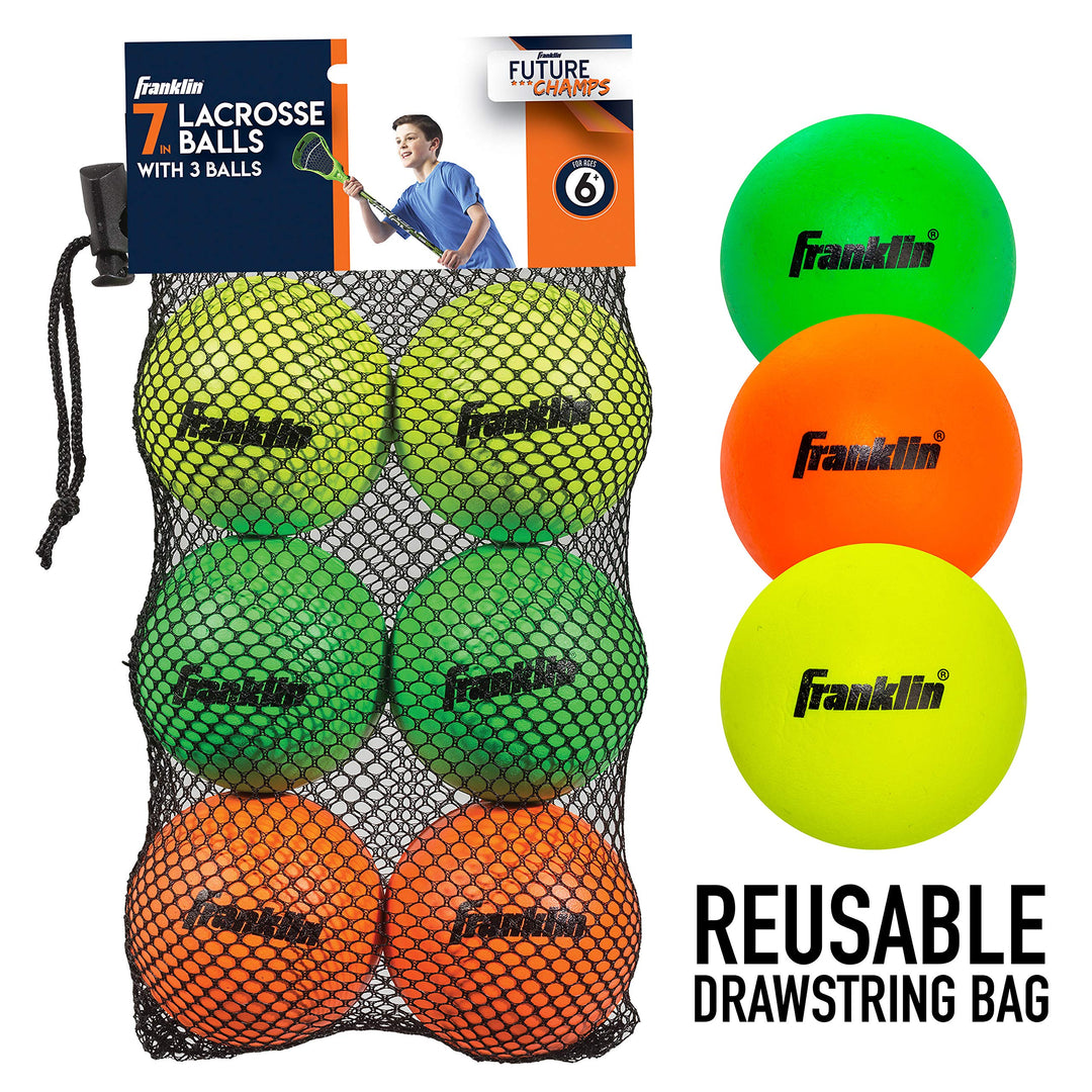 Franklin Sports Youth Lacrosse Balls (6-Pack)