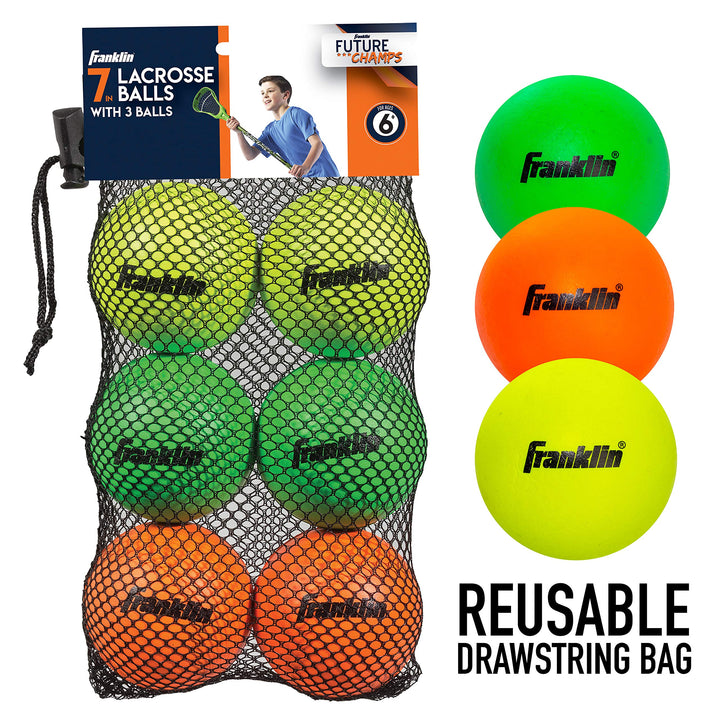 Franklin Sports Youth Lacrosse Balls (6-Pack)