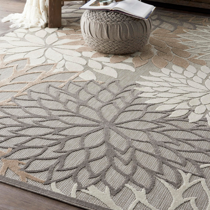 Nourison Home Aloha Natural 7' x 10' Area Rug - Easy Clean, Non Shedding, Bed Room, Living Room, Dining Room, Kitchen (7' x 10') Retail $167.37