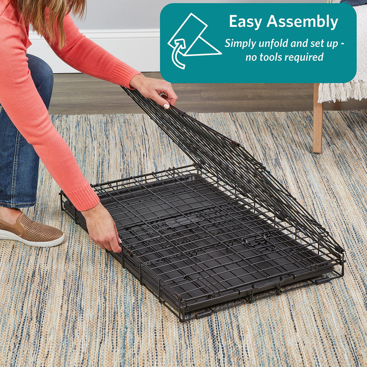 MidWest Homes for Pets 24-Inch iCrate for Small Breeds, 12-20 lbs, Double Door Folding Dog Crate with Divider Panel, Leak-Proof Tray & Secure Latches, Portable, Durable & Easy to Assemble Retail $27.29