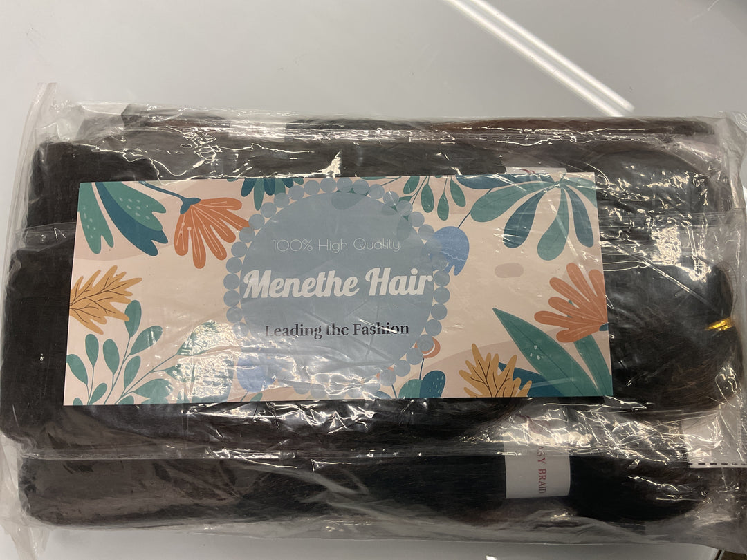 Menethe Hair Ombre Braiding Hair 22 Inch Pre Stretched Braiding Hair Professional Hair Extensions 6 Packs 100% Kanekalon Synthetic Crochet Hair Braids Yaki Texture Hair Braiding(22Inch,T1B/30#).