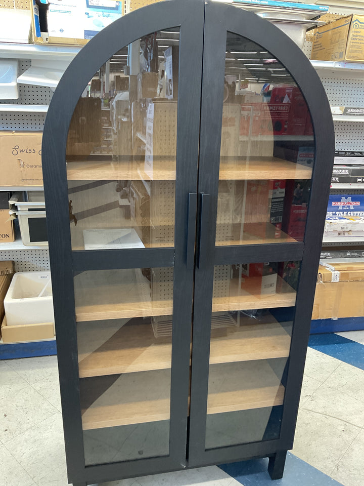 Better Homes & Gardens Juliet Kitchen Rounded Solid Wood Frame Arc Cabinet  Black Finish  Box 2 of 2 Retail $155.43