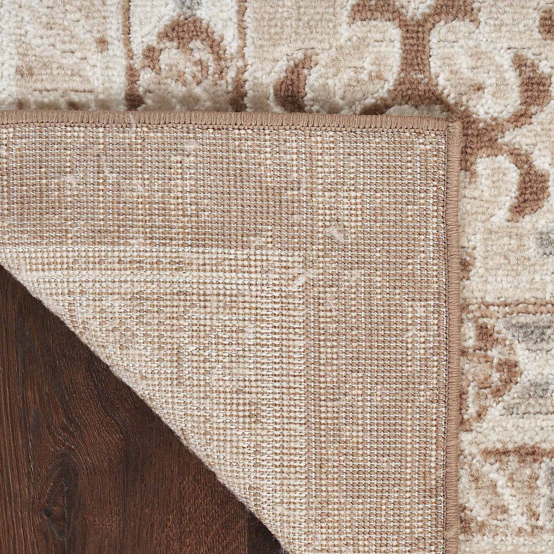 Nourison Home Serenity Home Ivory Mocha 3'11" x 5'11" Area Rug - Easy Clean, Non Shedding, Bed Room, Living Room, Dining Room, Kitchen (4' x 6') Retail $29.99
