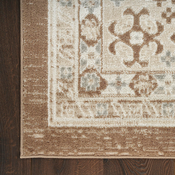 Nourison Home Serenity Home Ivory Mocha 3'11" x 5'11" Area Rug - Easy Clean, Non Shedding, Bed Room, Living Room, Dining Room, Kitchen (4' x 6') Retail $29.99