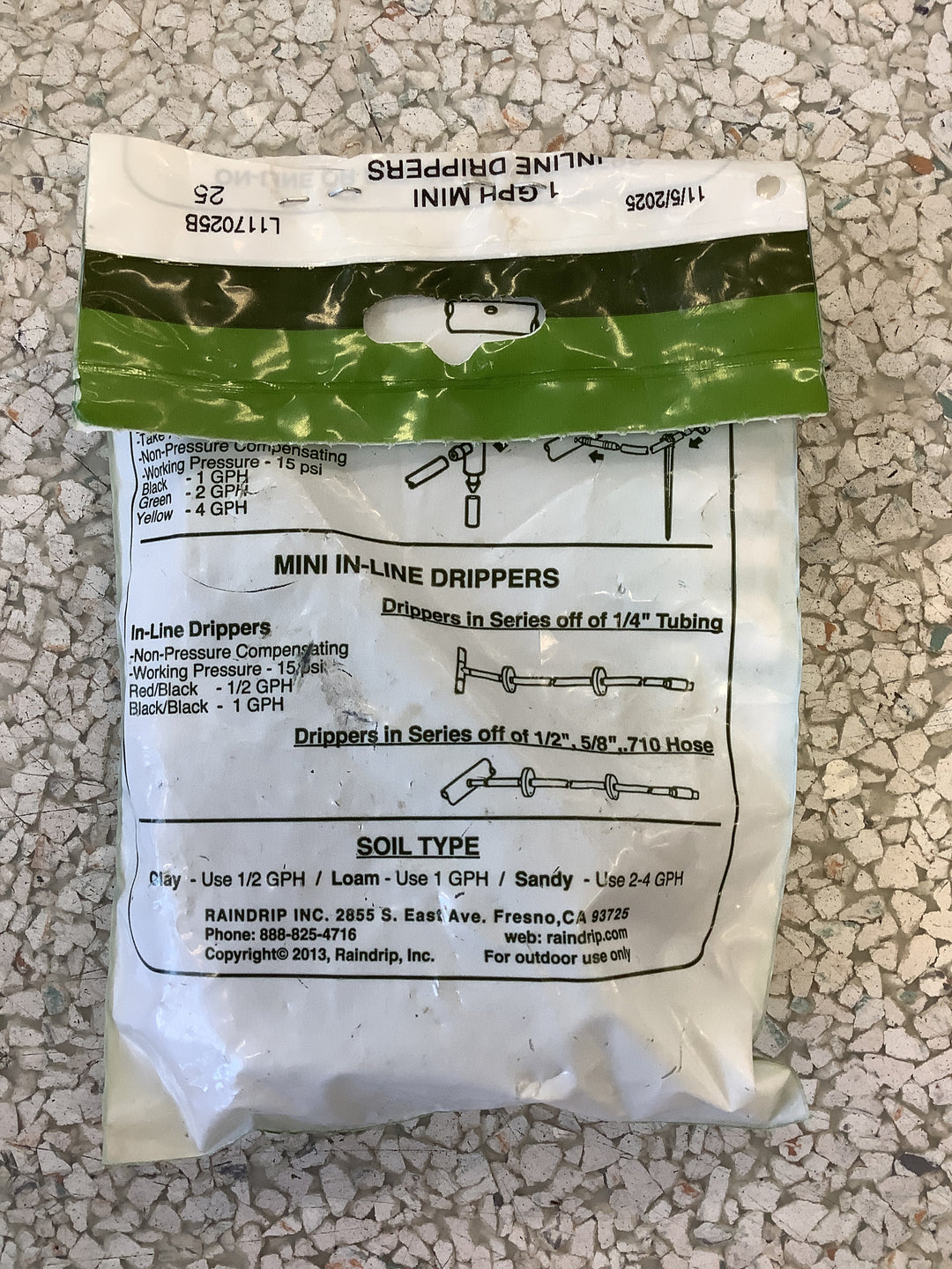 1-GPH IN-LINE DRIPPERS 25-PACK