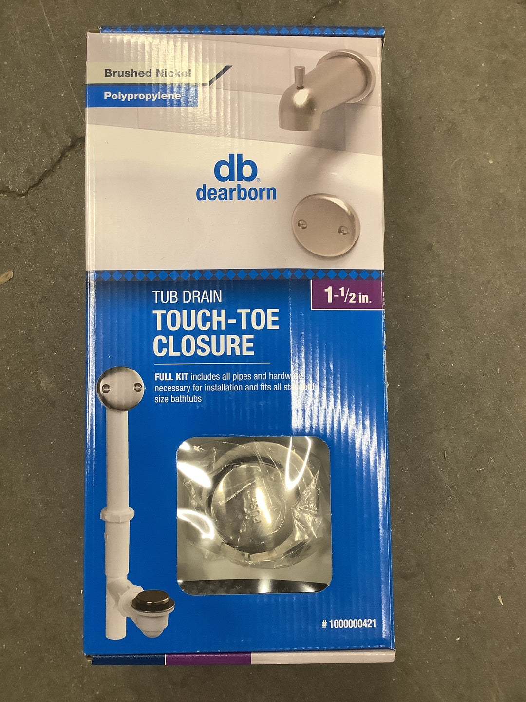 BATH DRAIN FOOT LOK STOP B NICKEL