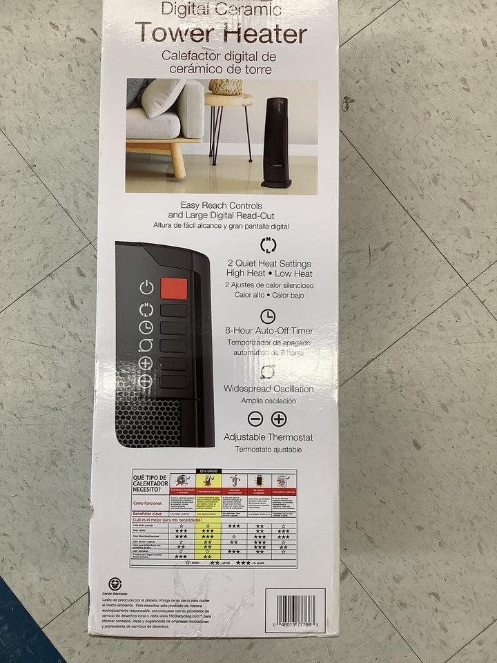 Lasko Digital Ceramic Tower Heater - Remote Control, Compact Design