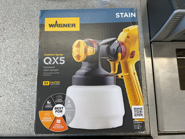 Wagner Spraytech 2419327 Control Spray QX5 HVLP Handheld Stain Sprayer, Ideal for Garages, Fences, Sheds and More