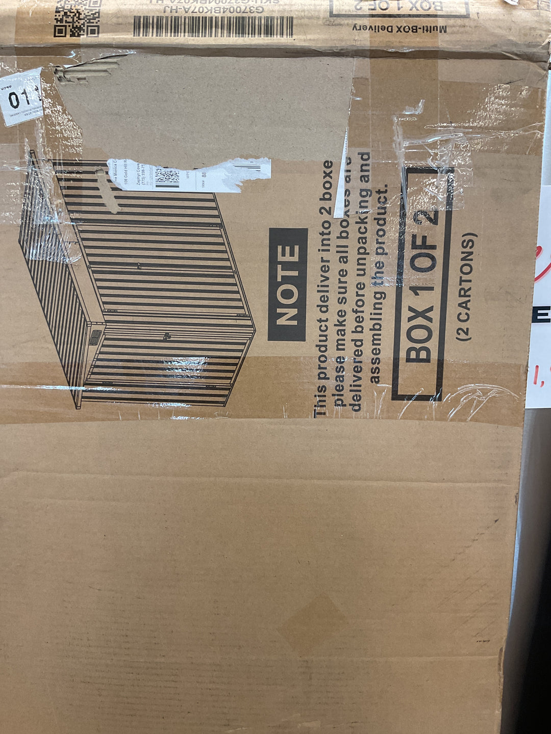 Aoxun 7.5’ x 4’ Triple Door Shed outdoor storage shed black, metal cabinet set of 2 boxes, retail $189.99