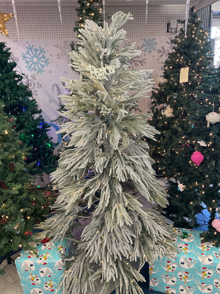 7.ft white pre_lit Christmas tree