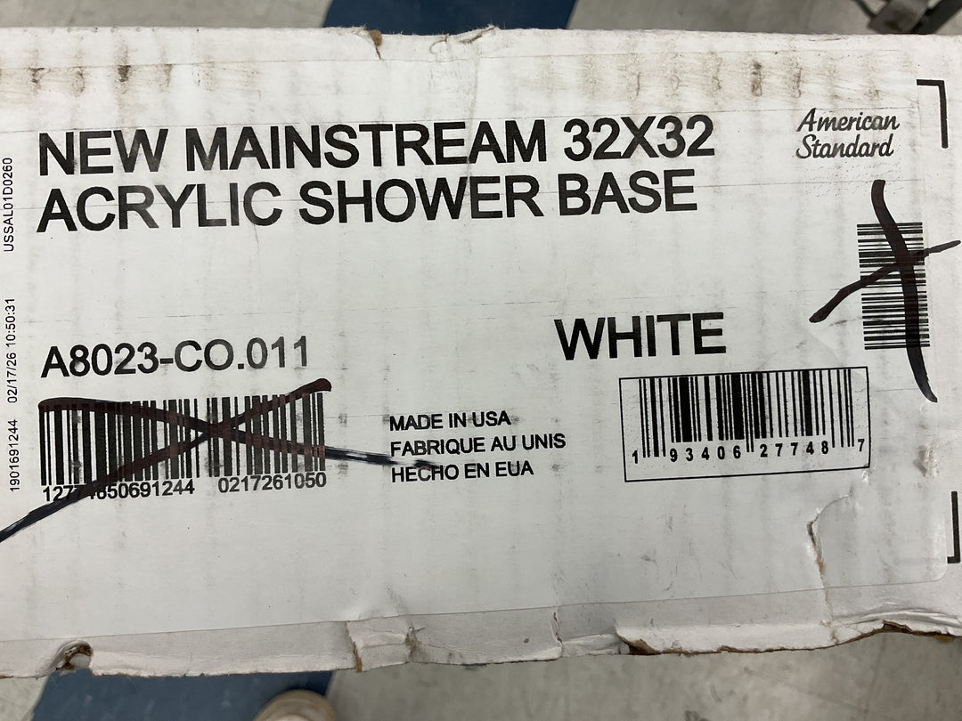 American Standard New Streaming 32x32 Acrylic Shower Base