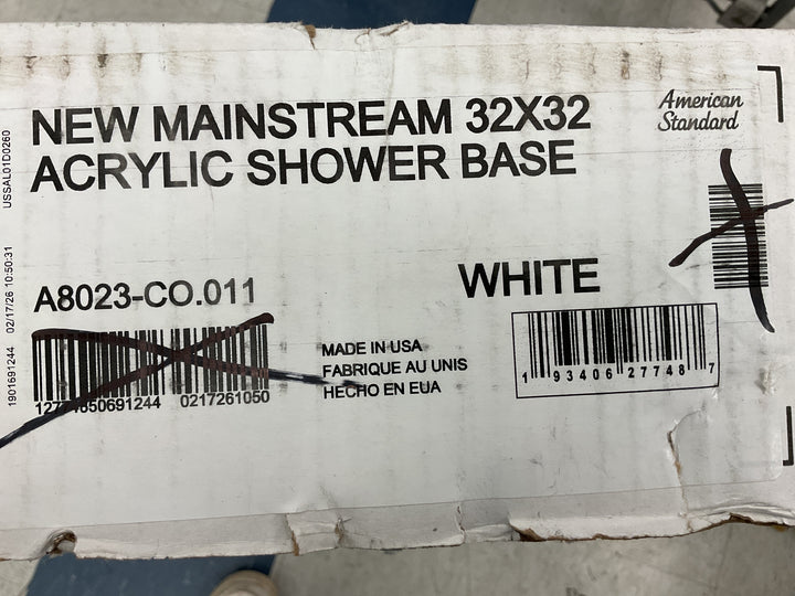 American Standard New Streaming 32x32 Acrylic Shower Base