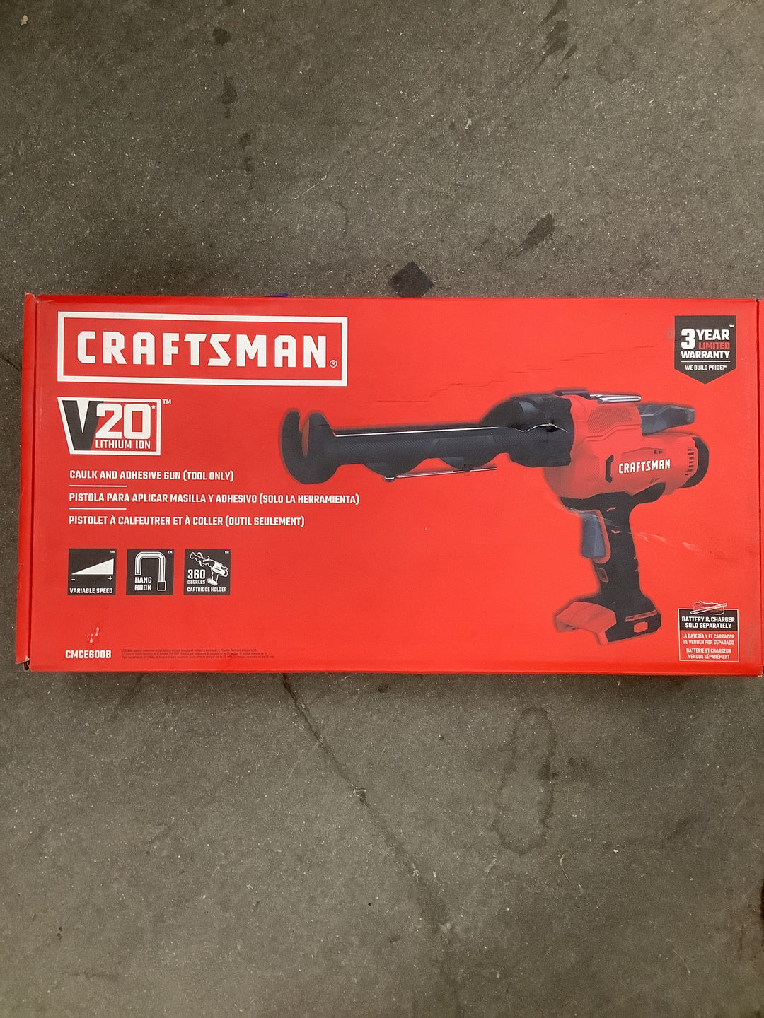 Craftsman v20 caulk and adhesive gun
