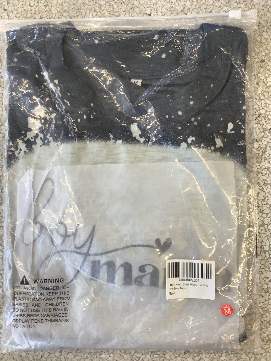 Women's "Boy Mom" Bleached Graphic T-Shirt in size Medium (M)