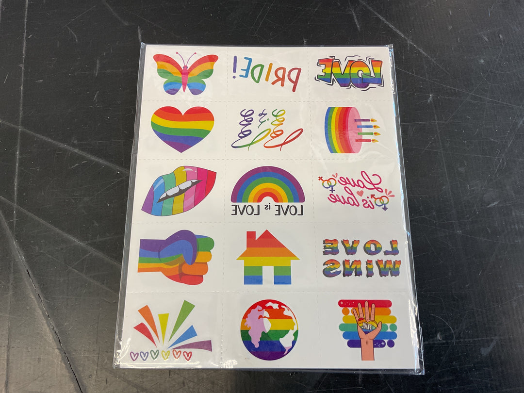 Pride Temporary Tattoos Pride Decorations Party Favors Accessories Pride Month Party Supplies LGBTQ+ Couple Rainbow Tattoos For Parade Celebration Love Heart Lips Fesival Gift Idea
