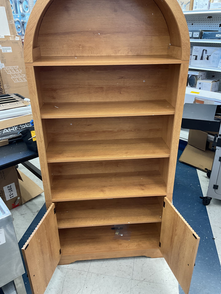 Natural tall archered bookcase