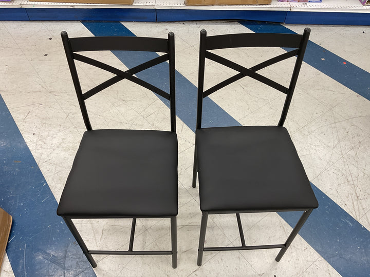 Garvee Bar Stools set of 2 counter height, black, 16 inch wide cushion, Retail $69.99