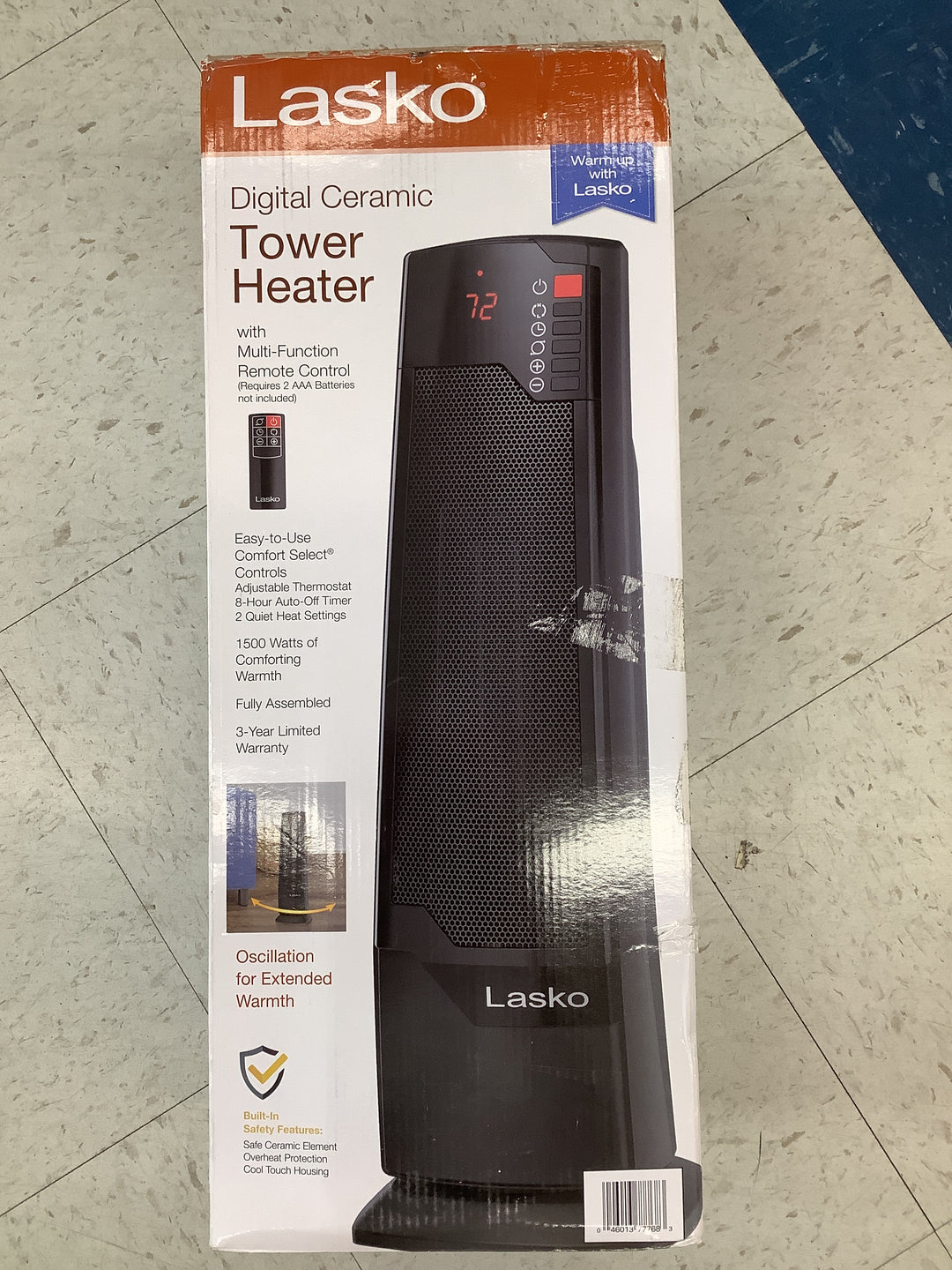 Lasko Digital Ceramic Tower Heater - Remote Control, Compact Design