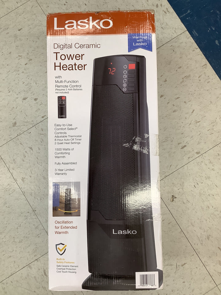 Lasko Digital Ceramic Tower Heater - Remote Control, Compact Design