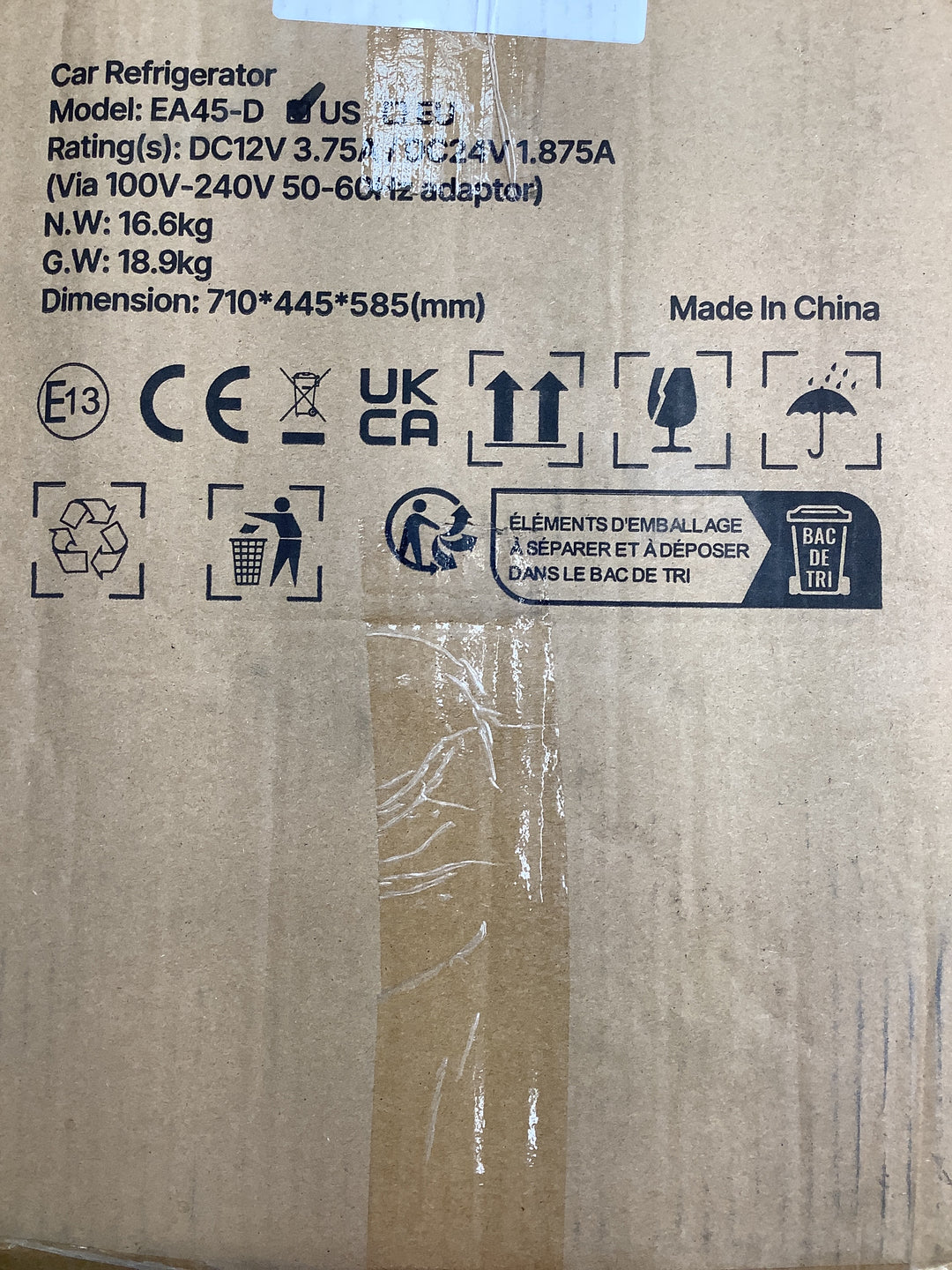 VEVOR 45L (48 Quart) Dual-Zone Portable Car Refrigerator (Model: EA45-D)