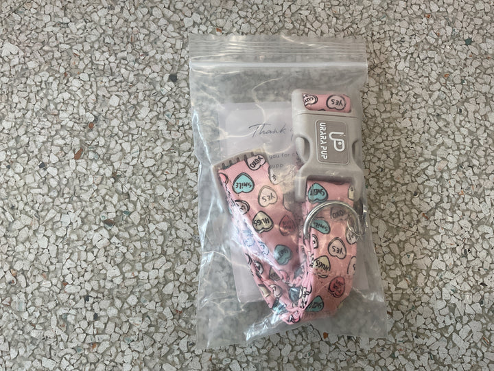 UP URARA PUP Valentineâ€™s Day Dog Collar, Pink Heart Dog Collar with Quick Release, Sweet Valentineâ€™s Day Gift Soft Cotton Collar Pet Girl Boy Dog Collar for Puppy Small Medium Dogs,Wedding Dog Collar