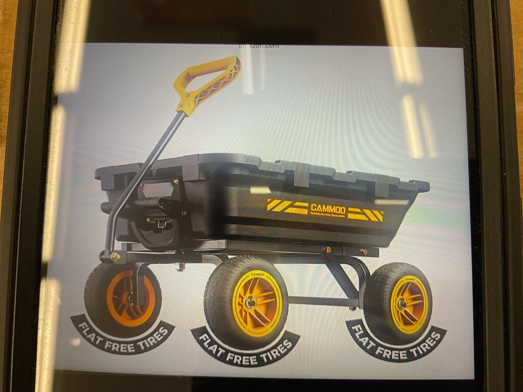 Garden Dump Cart no-flat tires, wheelbarrow garden wagon Retail $109.99