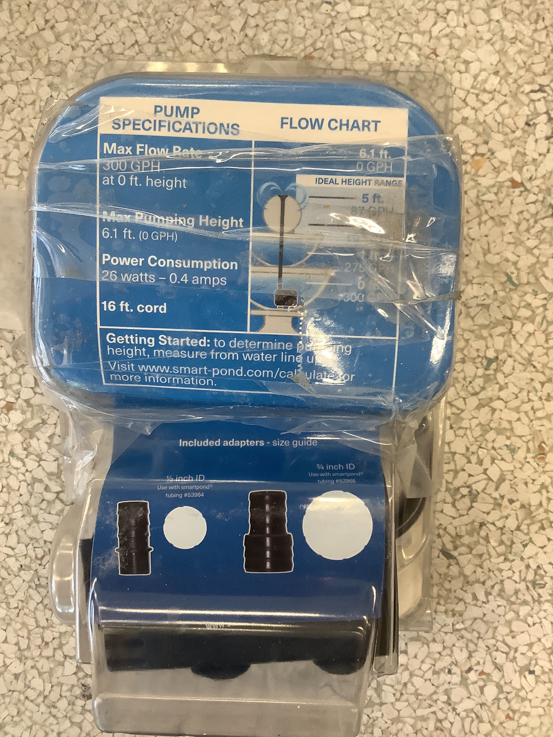 300 GPH FOUNTAIN PUMP WITH LWSO