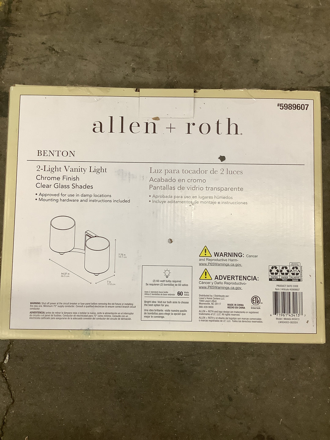 AR BENTON 2LT CHROME VANITY LT