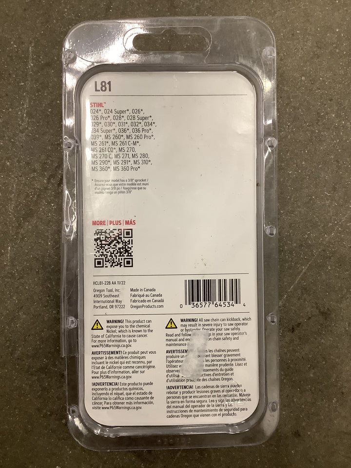 Oregon L81 20-in Chainsaw Chain