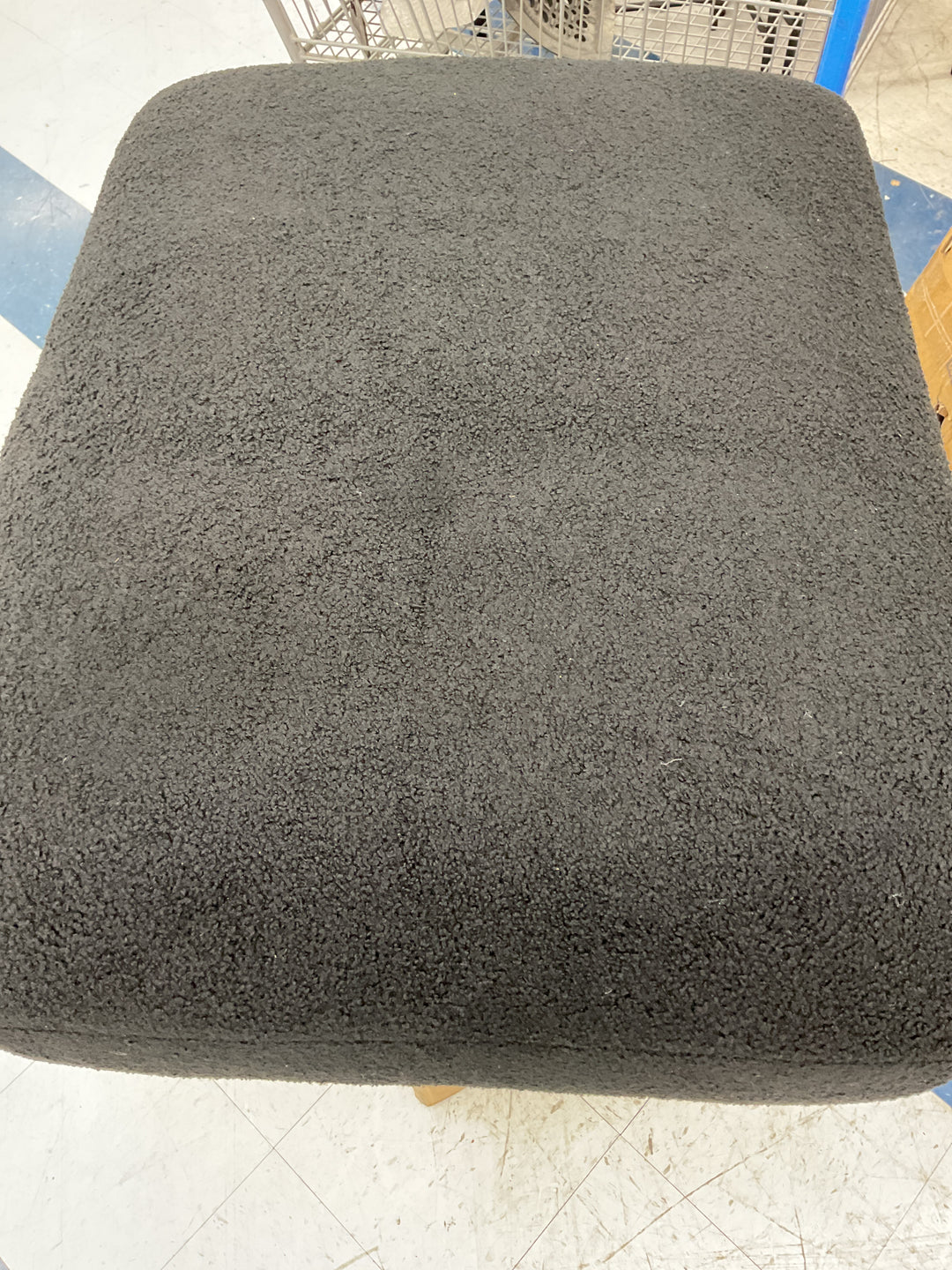 Sherpa Ottoman black, foot rest, modern vanity stool seating, foot stool for living room set, Retail $ 226.99